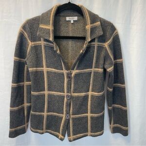Bartolini Windowpane Cardigan Jacket M Preppy Academia Italian Knit Wool Blend